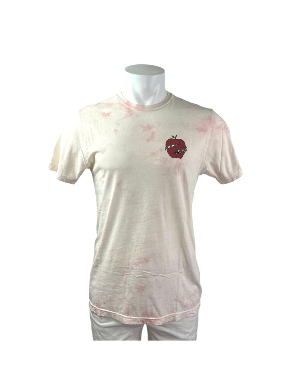 Altru Men's White Red Utopia Tie Dye Short Sleeve Graphic T Shirt Tee Top Size M